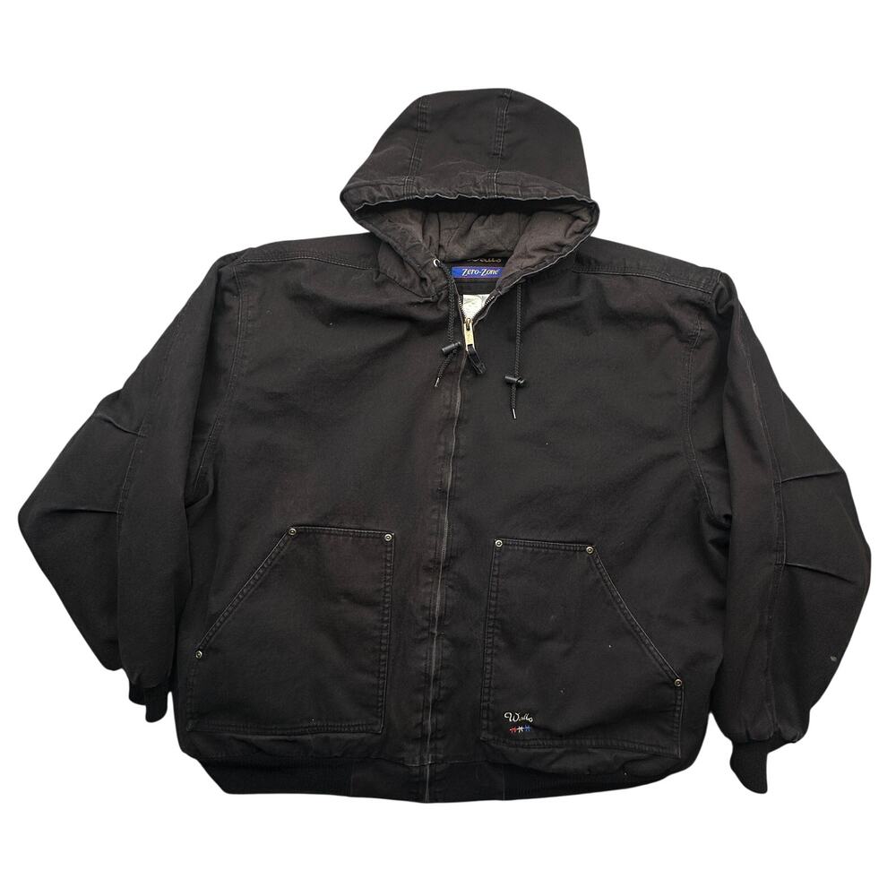 Walls Zero Zone Duck Canvas Work Hooded Jacket Mens 4XL Fleece Lined Full Zip